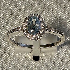 NWT CZ lt blue Sterling Silver Ring, size 9